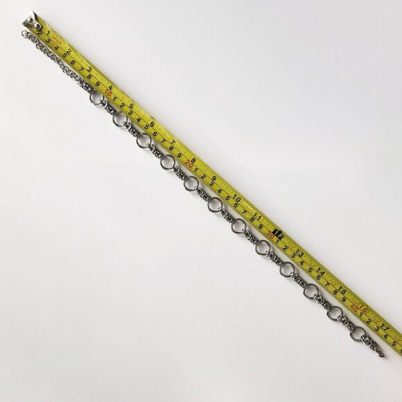 Vintage gothic chainmaille hoop silver choker necklace ✦ chunky chain necklace ✦ - Picture 4 of 8